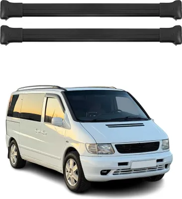 Image de Barres de toit transversales pour Mercedes Vito W638 1996-2003 Aluminium Noir