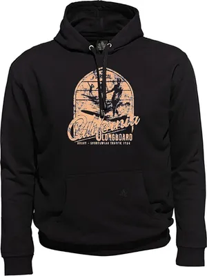 Produktbild von Übergrößen Kapuzen-Sweatshirt AHORN SPORTSWEAR California Longboard Schwarz 7XL