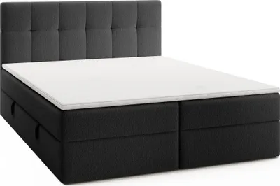 Produktbild von FEDVE Boxspringbett Oreno Royal Doppelbett Bettkästen Topper Matratze 140x200 cm Schwarz (Anthology 19)