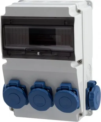 Produktbild von IP65 Stromverteiler Wandverteiler Steckdosen verdrahtet Modulen Anzahl -10 5x230V