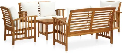 Produktbild von Maison Exclusive - 5-tlg. Garten-Lounge-Set mit Auflagen Massivholz Akazie