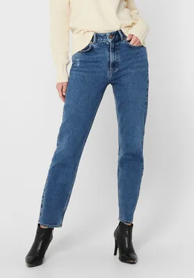 Produktbild von Mom Jeans High Waist Denim Stretch Hose Bleached Used Design JDYKAJA | 25W / 32L