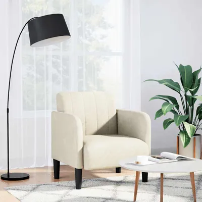 Produktbild von Möbel Sessel mit Armlehnen Creme 54 cm Samt - Fernseh- & Relaxsessel 4100585