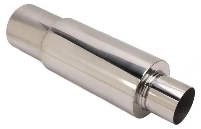 Obrázek produktu pro Rezonátor výfuku z nerezové oceli, vstup 2,5 palce, výstup 3,5 palce, koncovka výfuku, univerzální pro automobily