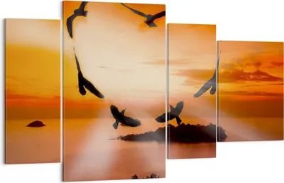 Produktbild von Bild auf Leinwand - Leinwandbild - Natur Landschaft Insel Meer - 120x70cm - Wand Bild - Wanddeko - Leinwanddruck - Bilder - Kunstdruck - Wanddekoration - Leinwand bilder - Wandkunst - DL120x70-2440