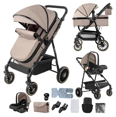 Productafbeelding van MAGIC ZC 3-in-1 kinderwagen met autostoel en reiswieg beige