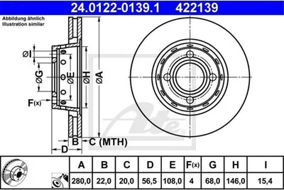 Image de Disque de frein ATE 24.0122-0139.1