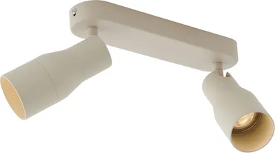 Produktbild von QAZQA - Modern Runde Deckenleuchte I Deckenlampe I Lampe I Leuchte Beige GU10 50mm 2-flammig-flammig - Stanley I Wohnzimmer I Schlafzimmer - Aluminium Rund I Oval - LED geeignet GU10