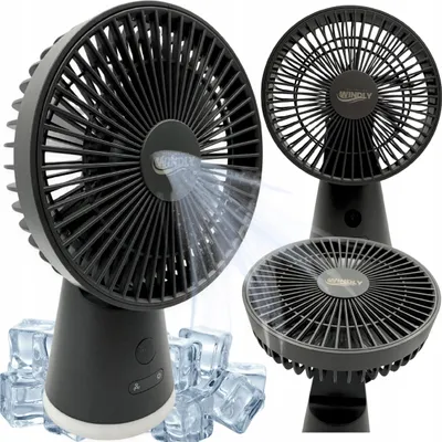 Image de Ventilateur de bureau Ventilateur de bureau debout avec lampe Puissant USB-C 3600 mAh
