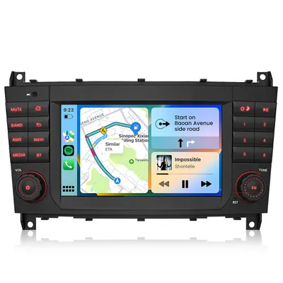 Immagine prodotto di Autoradio Hexinex per Mercedes W203, 7 pollici, 2 GB + 32 GB, Wi-Fi, Android 15, processore a 4 core, CarPlay e Android Auto, GPS, DSP