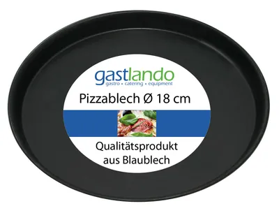 Produktbild von 3 x Pizzablech rund Ø 18 cm aus Blaublech – Pizza Backform / kleines Pizzablech für Ofen, Haushalt & Gastronomie