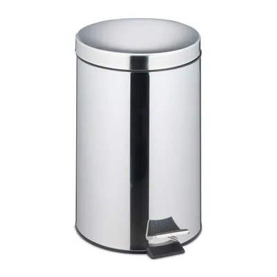 Produktbild von Relaxdays Mülleimer Küche, 20 Liter, spiegelpolierter Edelstahl, entnehmbarer Inneneimer, Fußpedal, Treteimer, silber