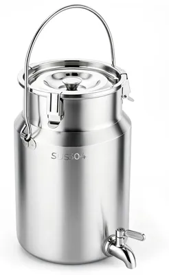 Immagine prodotto di Secchio per latte in acciaio inox con coperchio 5L