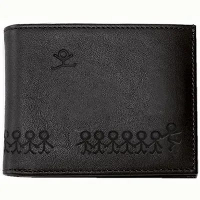 Zdjęcie produktu dla skórzany portfel oxmox Skórzany portfel kieszonkowy Jumping Jack Embossed Black czarny