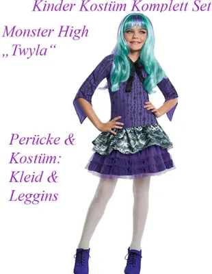 Produktbild von Monster High Twyla Kostüm & Perücke Kinder # Gr. L / 140-146 (8-10 Jahre) /