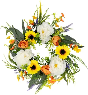 Produktbild von Ostern-Kranz Mit Pfingstrosen Blumenkranz Mehrfarbig Leicht