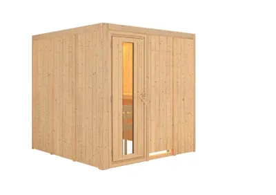 Produktbild von Karibu Sauna Rodin (Fronteinstieg), Ganzglastür, bronziert, ohne Zubehör