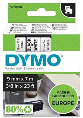 Obrázok produktu pre Samolepiace štítky D1 pre tlačiarne štítkov – 9 mm x 7 m