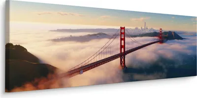 Obrázek produktu pro Obraz do obývacího pokoje MOST Golden Gate v mlze San Francisco Krajina 145x45cm