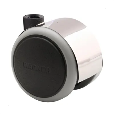 Produktbild von WAGNER Design Möbelrolle / Doppelrolle SOFT - Durchmesser Ø 40 mm, schwarz / grau / chrom, Tragkraft 35 kg - 01142401