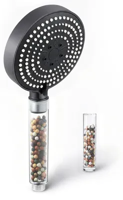 Imagen del producto de Cabezal de ducha con filtro, 13 cm, 6 tipos de chorro, ahorrador de agua, para ducha