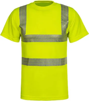 Image de Korntex KXBRS | Hommes Hi-Viz Broken Reflective T-Shirt de travail EN ISO 20471 - Couleur : Signal Yellow - Taille : XL