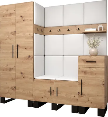 Produktbild von Garderobe ARTIN Set 1 mit gepolsterten Paneelen Industrial Design