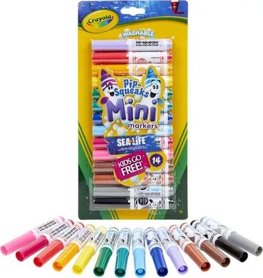 Productafbeelding van Crayola - Viltstiften - Pip-Squeaks -14 Mini Afwasbare Viltstiften Voor Kinderen
