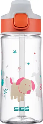 Productafbeelding van Kinderwaterfles van Tritan, 0,45 liter, met lekvrije dop en rietje. Geschikt voor kinderen