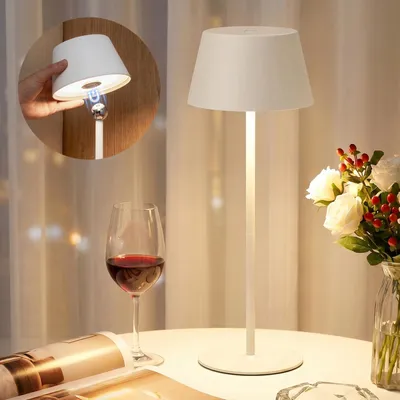 Magnetische Tischlampe Metall 5 W Weiß Touch Akku