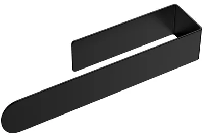 Image de Porte-serviettes sans perçage, 22,5 cm, noir, pour cuisine et salle de bain, à fixation murale, en acier inoxydable, autocollant, porte-serviettes de cuisine et porte-torchons pour salle de bain et paroi de douche, noir mat