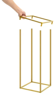 Produktbild von Hochzeit Blumenständer Set - Metall Blumenständer 10er-Set - 60 cm Höhe - 24x24 cm quadratische Basis - Tragkraft bis 10 kg - Gold