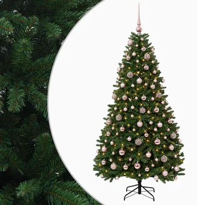 Imagen del producto de vidaXL Árbol de Navidad artificial, color verde medio, con adornos, 240 cm