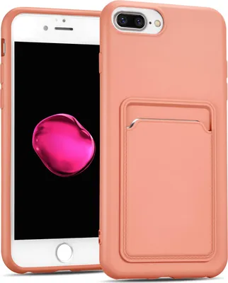 Immagine prodotto di Custodia per cellulare per Apple iPhone 7 Plus / 8 Plus copertura protettiva in silicone con slot per schede Slim Wallet Case, rosa