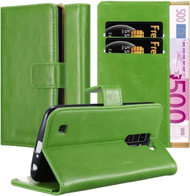 Produktbild von Cadorabo Hülle für LG K10 2016 Schutzhülle in Grün Handyhülle Book Tasche Case Etui Luxury