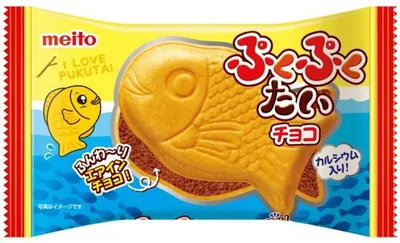 Immagine prodotto di MEITO Pukupuku Cialda di Monaka ripiena di cioccolato a forma di pesce 16,5g