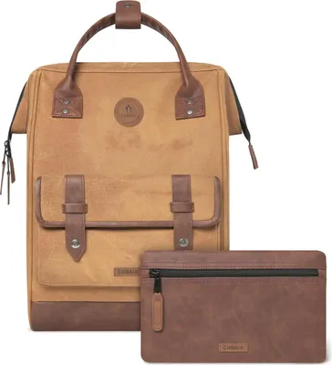 Immagine prodotto di CABAIA zaino per il tempo libero zaino con scomparto per laptop Adventurer Waxed Cotone Backpack 18L Colombo marrone chiaro