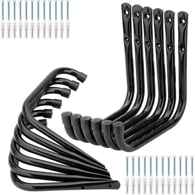 Produktbild von Famanu Wandhaken für die Garage - 12 schwere, wandmontierte Haken für Gartengeräte - (17 cm x 17 cm)