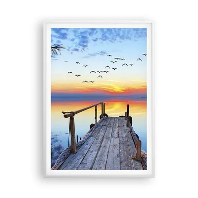 Produktbild von Gerahmtes Poster - Weißer Rahmen - Brücke See - 70x100 cm - Wand Bild - Wanddeko - Wandbilder - Kunstposter - Wandposter - Bilderrahmen - Bilder - Kunstdruck - Wandbild - P2WPA70x100-3818