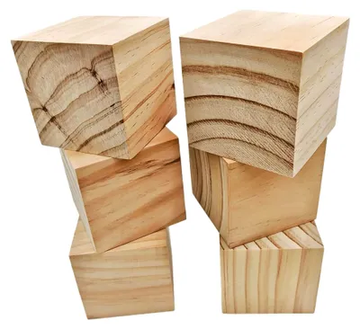 Produktbild von Holzwürfel, 7,5 cm, 6 Stück, unlackierte quadratische Holzblöcke für Bastelarbeiten
