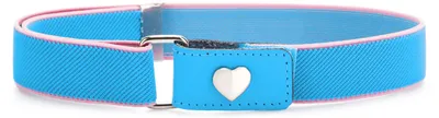Produktbild von Ladeheid Mädchen Gürtel Elastik-Gürtel 1-6 Jahre 34-65 cm P15G (Blau/Rosa/Herz)
