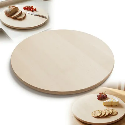 Immagine prodotto di TAGLIERE rotondo in legno, diametro 60 cm, per tagliare PIZZA, stuzzichini e formaggio CRUDO