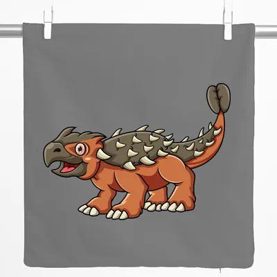 Produktbild von Huuraa Kissenbezug Ankylosaurus Dinosaurier 40x40cm Steel Grey Baumwolle Dekokissenbezug Geschenkidee