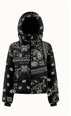 Image de POIVRE BLANC CHLOE - Veste de ski pour femmes, motif Paisley, noire