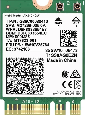 Zdjęcie produktu dla Karta sieciowa do laptopa Intel WiFi 6 6E AX210 Bluetooth 5.3 5374Mbps M.2