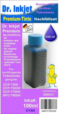 Produktbild von BR81C - Cyan - Dr.Inkjet Premium Nachfülltinte für Brother Drucker