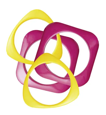 Produktbild von Set mit 4 rosa und gelben Disco-Armbändern