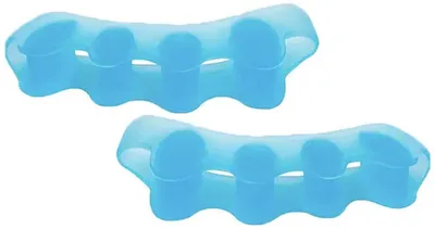 Image de Séparateurs d'orteils en silicone – Correcteur pour hallux valgus – Correcteur d'orteils – Silicone – Protection pour les orteils – Bleu – 2 paires – Séparateurs d'orteils – CHPN