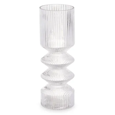 Produktbild von Vase aus geriffeltesm Glas, 8 x 23 cm