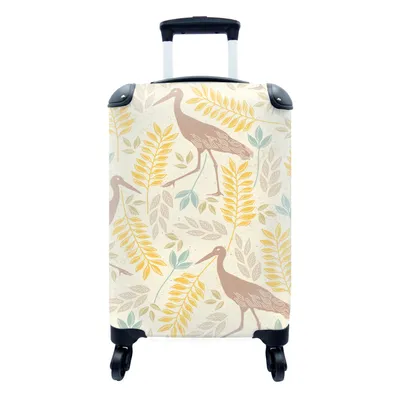 Produktbild von MuchoWow® Koffer Handgepäck Trolley Rollkoffer Kleine Reisekoffer mit 4 Rollen - Vogel - Muster - Pastell - Cabin Size < 55x40x23 cm & 55x40x20 cm - Fotokoffer - Kabinenkoffer - Boardgepäck - Reise-Box - Reisekoffer - Reisegepäck - Koffer mit Bild - Trolley für Kinder